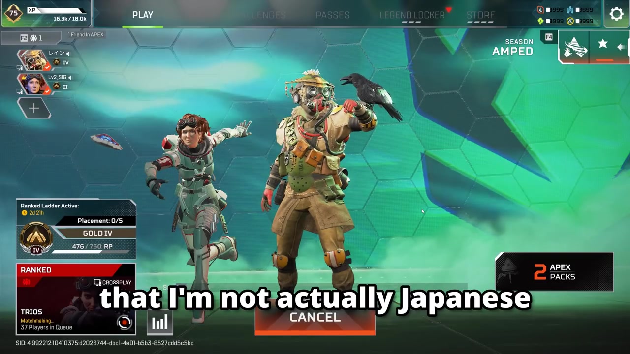 Apex Legends Gold IV ranked lobby, Singaporean revealed
